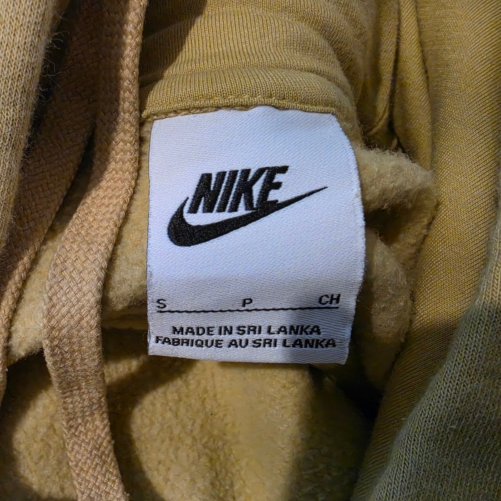 Nike Mens Sportswear Club Fleece Hoodie Mustard Yellow Gold Small BV2648-722 - Picture 4 of 7